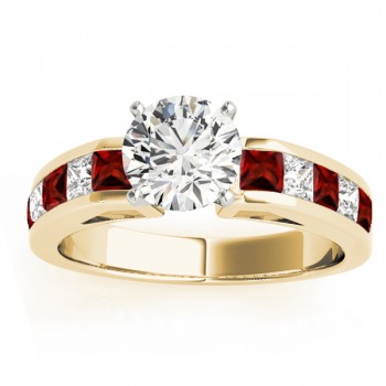 Diamond and Garnet Accented Bridal Set 14k Yellow Gold 2.20ct