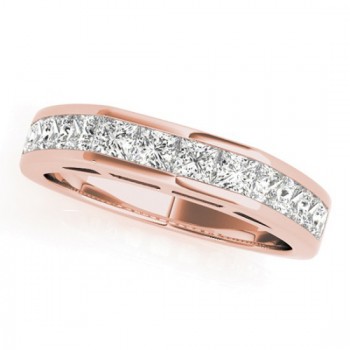 Diamond Princess-cut Channel Wedding Band 14k Rose Gold 1.20ct