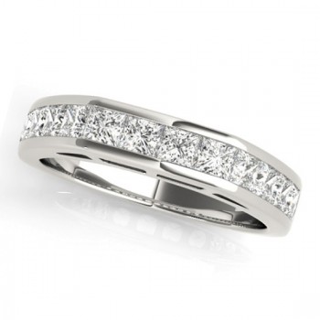 Diamond Princess-cut Channel Wedding Band Platinum 1.20ct