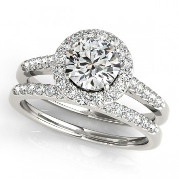 Halo Round Diamond Engagement Ring Platinum (1.61ct)