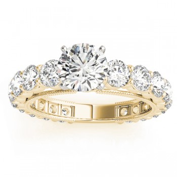 Luxury Diamond Eternity Bridal Ring Set 14k Yellow Gold 4.57ct