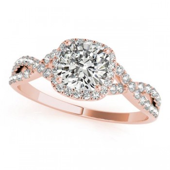 Twisted Cushion Moissanite Engagement Ring 14k Rose Gold (1.50ct)