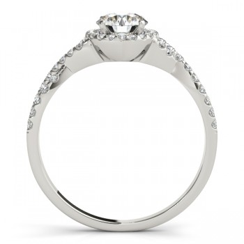 Twisted Cushion Moissanite Engagement Ring 14k White Gold (1.00ct)