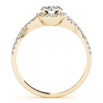 Twisted Cushion Moissanite Engagement Ring 14k Yellow Gold (0.50ct)