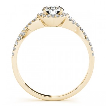 Twisted Infinity Halo Engagement Ring Setting 14k Yellow Gold (0.20ct)