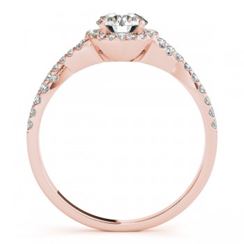Twisted Heart Diamond Engagement Ring 18k Rose Gold (1.50ct)
