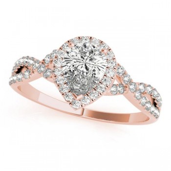Twisted Pear Moissanite Engagement Ring 18k Rose Gold (1.50ct)
