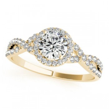 Twisted Round Diamond Engagement Ring 18k Yellow Gold (1.50ct)