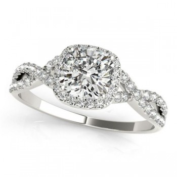 Twisted Cushion Diamond Engagement Ring Platinum (1.00ct)