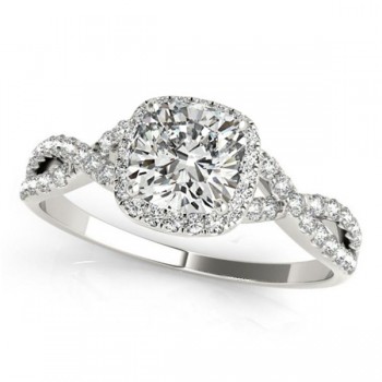 Twisted Cushion Diamond Engagement Ring Platinum (1.50ct)