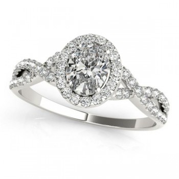 Twisted Oval Moissanite Engagement Ring Platinum (0.50ct)