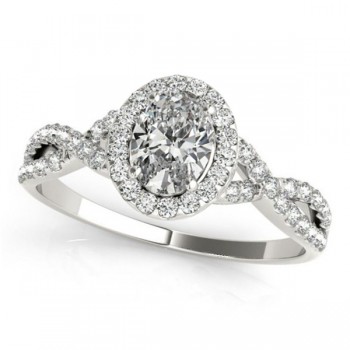 Twisted Oval Diamond Engagement Ring Platinum (1.00ct)