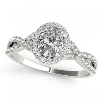 Twisted Oval Diamond Engagement Ring Platinum (1.50ct)