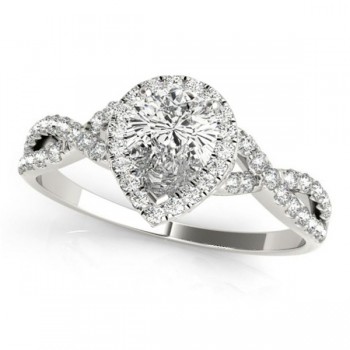 Twisted Pear Moissanite Engagement Ring Platinum (1.50ct)