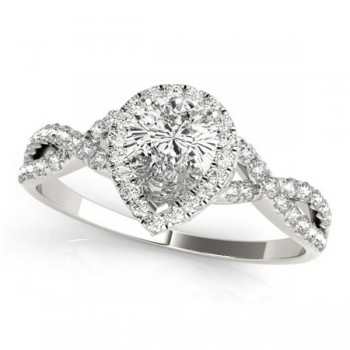 Twisted Pear Diamond Engagement Ring Platinum (1.00ct)