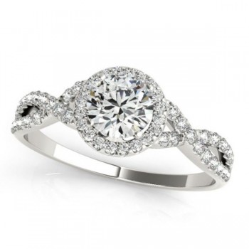 Twisted Round Diamond Engagement Ring Platinum (0.50ct)