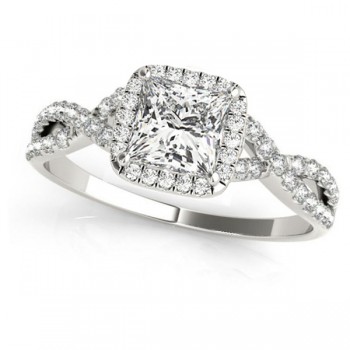 Twisted Princess Moissanite Bridal Sets Platinum (0.57ct)