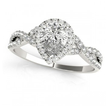 Twisted Pear Moissanite Bridal Sets Platinum (0.57ct)