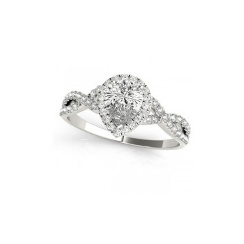 Twisted Pear Diamond Engagement Ring Bridal Set Platinum (1.07ct)