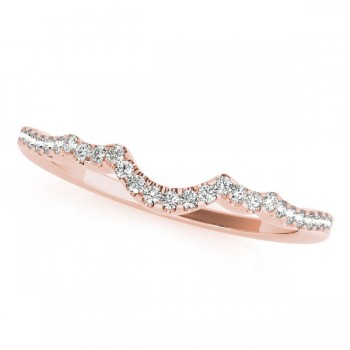 Semi Eternity Contour Diamond Wedding Ring in 14k Rose Gold (0.15ct)