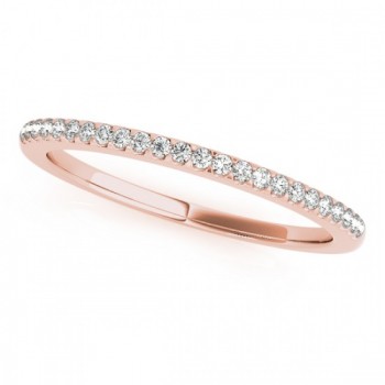 Diamond Accented Pave Wedding Band 14k Rose Gold (0.20ct)