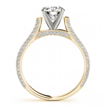 Diamond Accented Engagement Ring Setting 14K Yellow Gold (0.52ct)