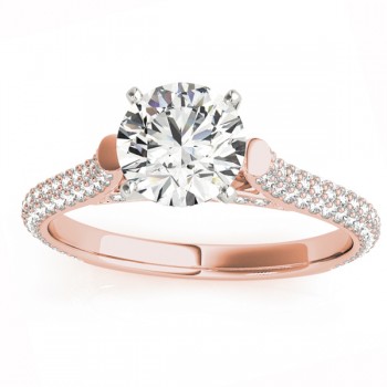 Diamond Accented Bridal Set Setting 14K Rose Gold (1.02ct)