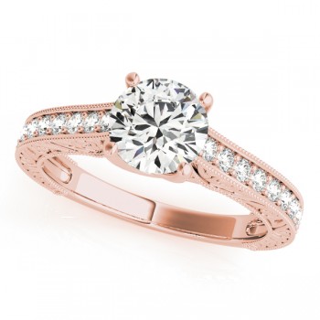 Vintage Diamond Engagement Ring Bridal Set 18k Rose Gold (2.50ct)