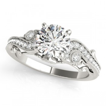 Vintage Swirl Diamond Engagement Ring Bridal Set Platinum (2.25ct)