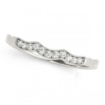 Contoured Milgrain & Diamond Wedding Band Platinum (0.05ct)