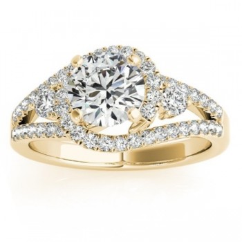 Diamond Engagement Ring Setting & Wedding Band 14k Yellow Gold 1.00ct
