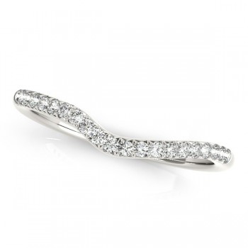 Semi Eternity Contour Diamond Wedding Ring in 14k White Gold (0.25ct)