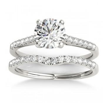 Diamond Single Row Bridal Set 14k White Gold (0.22ct)