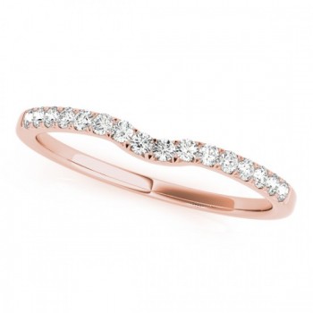 Diamond Curved Prong Wedding Band 14k Rose Gold (0.11ct)