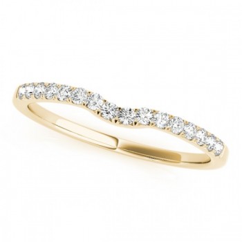 Diamond Curved Prong Wedding Band 14k Yellow Gold (0.11ct)