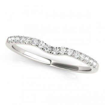 Diamond Curved Prong Wedding Band 18k White Gold (0.11ct)