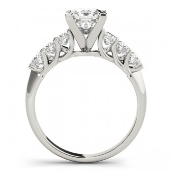 Diamond Princess Cut Engagement Ring 14k White Gold (0.60ct)