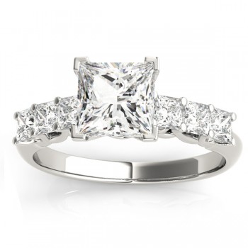 Moissanite Princess Cut Engagement Ring 18k White Gold (0.60ct)
