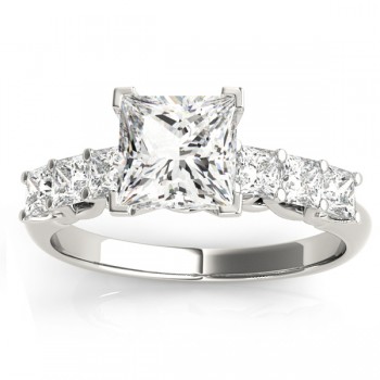 Diamond Princess cut Bridal Set Ring 14k White Gold (1.30ct)