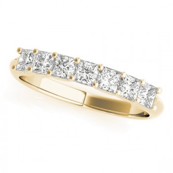 Lab Grown Diamond Princess-cut Wedding Band Ring 18k Yellow Gold 0.70ct