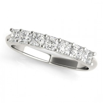 Moissanite Princess-cut Wedding Band Ring Platinum 0.70ct