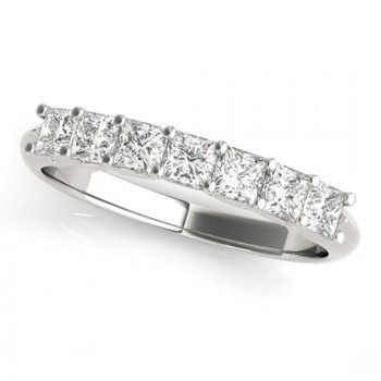 Diamond Princess-cut Wedding Band Ring Palladium 0.70ct