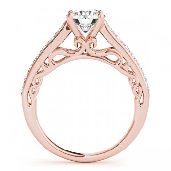 Vintage Style Cathedral Diamond Engagement Ring 14k Rose Gold 2.33ct