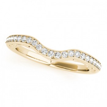 Contoured Diamond Wedding Band in 18k Yellow Gold (0.17ct)