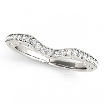 Contoured Diamond Wedding Band in Platinum (0.17ct)