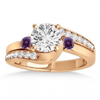 Swirl Design Lab Alexandrite & Diamond Engagement Ring Setting 14k Rose Gold 0.38ct