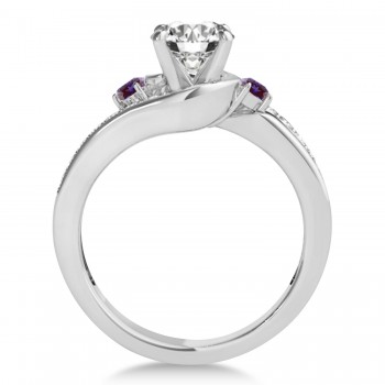 Swirl Design Lab Alexandrite & Diamond Engagement Ring Setting 14k White Gold 0.38ct