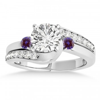Swirl Design Lab Alexandrite & Diamond Engagement Ring Setting Platinum 0.38ct