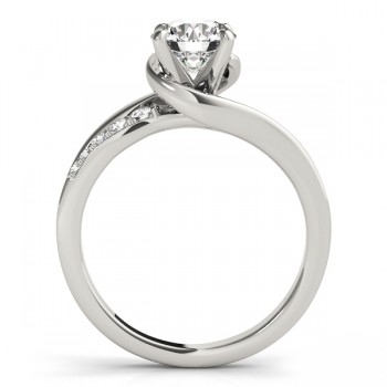 Diamond Engagement Ring Setting Swirl Design in Palladium 0.25ct