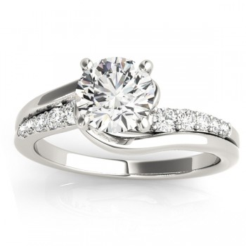 Lab Grown Diamond Swirl Engagement Ring & Band Bridal Set Platinum 0.50ct